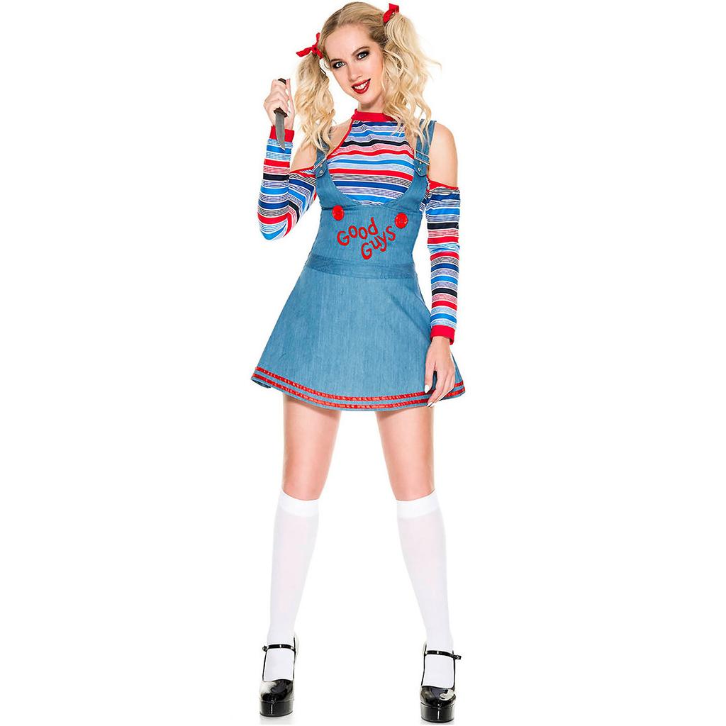 Horror ghost doll resurrection costume halloween circus clown costume good guy cospay costume
