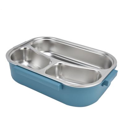 Lunch Box Stainless Steel Sealed and Insulated Lunch Box Proof Cartoon Lunch Box for Kids Adults(Blue )