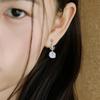 Clear and Silver Drop Earring