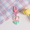 Colorful Resin Flower Keychain Charming Resin Flower Keychain with Tulips Designs for Bag Hanging Decoration