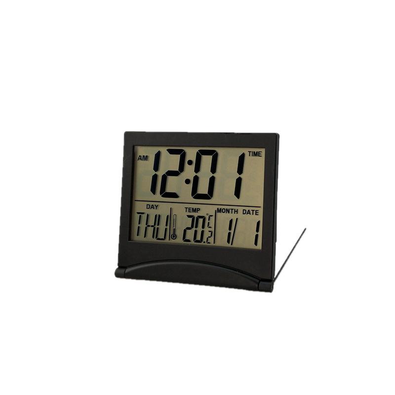 Ultra-Thin Travel Desktop Clock with Folding Calendar, Date, Temperature, and Alarm - Customizable LOGO MT-033.