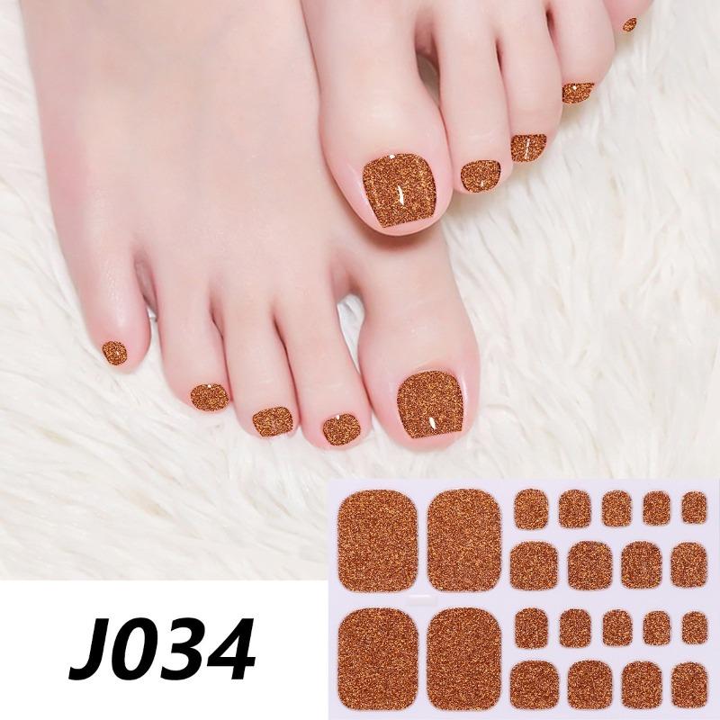 The New Pure Foot Stickers with Glitter Are Now Available for Full Checkered Nail Art