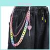 Candy Color Double Layer Resin Belt Chain With Heart Lollipop Decor For Unisex Adults
