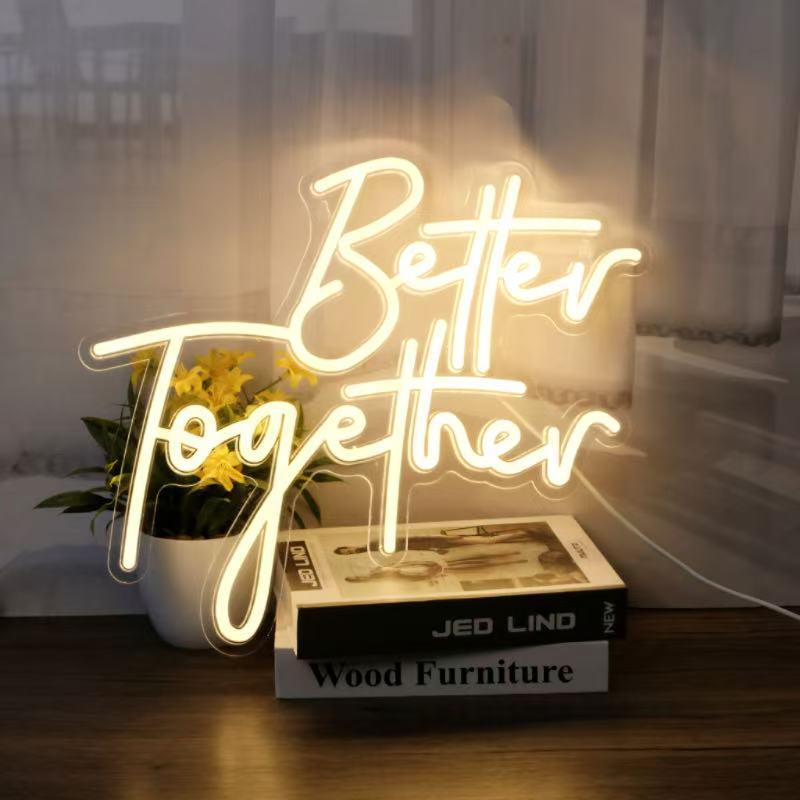 Better Together Neon Wedding Confession Light - Flexible Luminous Letters for Party Atmosphere
