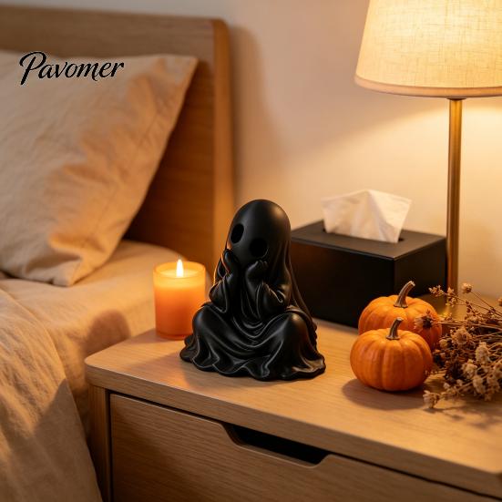 Decorative Ghost for Halloween Party 3D Printed Figurine, Cute Chin-Resting Spooky Desk Decor, Decor Funny Ornament Home And Tabletop Decoration Table