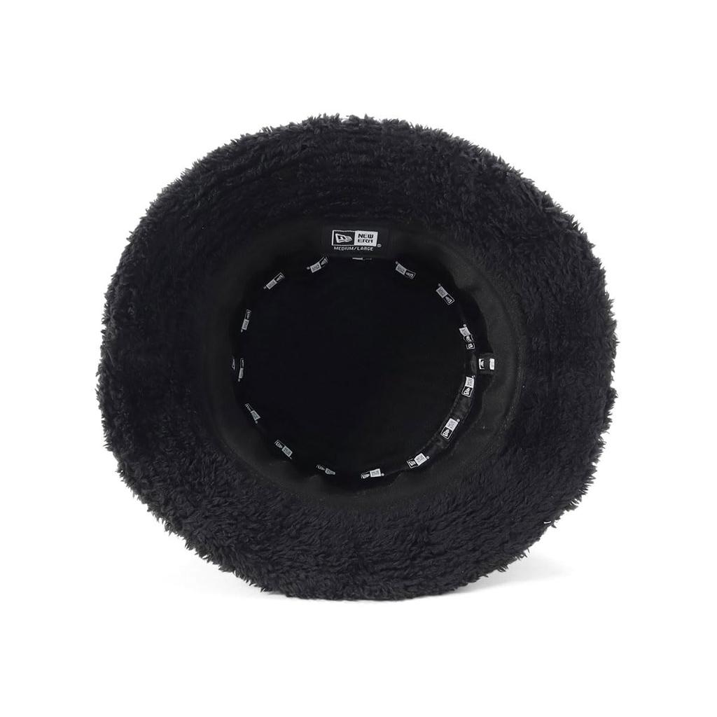 New Era BUCKET01 MINK FLEECE SOLID BLK Nerzfleece-Hut, Boa, Schwarz, M/L