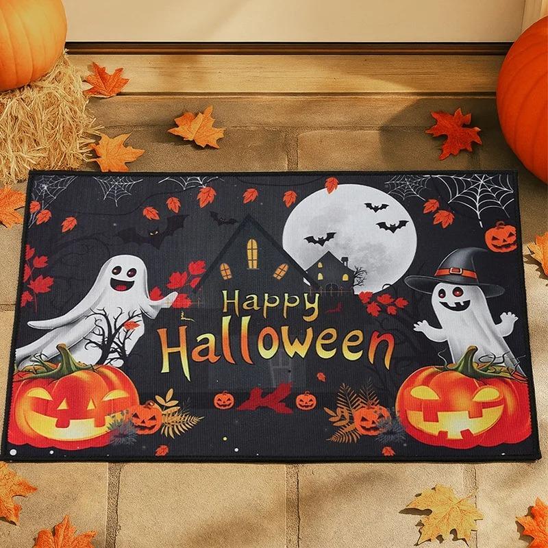 Halloween Kürbis Fußmatte Halloween Themenparty Dekoration Kindergeschenk Kürbis Geist Fußmatte Süßes oder Saures Partyzubehör