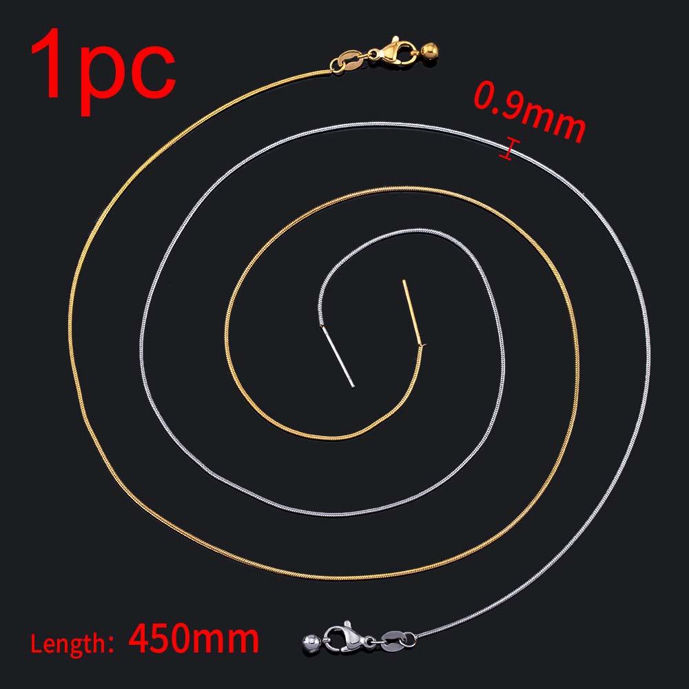 5pcs 1pc Stainless Steel Round Snake Chain Lobster Clasp Adjustable Stick with Silicon Bead Necklace Part Fashion Jewelry Making