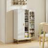 Kitchen Cabinet Kitchen Storage Unit with 12 Door Shelves, Adjustable Shelves, 58x29x119.5cm, White