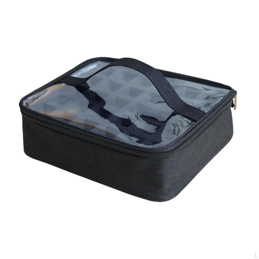 Nail Polish Carrying Case Multifunctional Clear Lid Practical Organizer with Handle