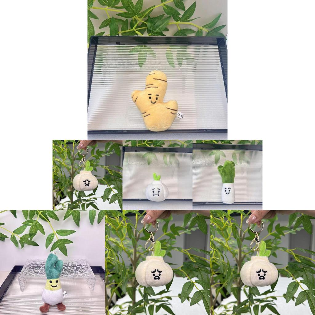 Entzückender Plüsch-Gemüse-Schlüsselanhänger Plüschtier mit niedlichen Knoblauch-, Zwiebel- und Paprika-Designs