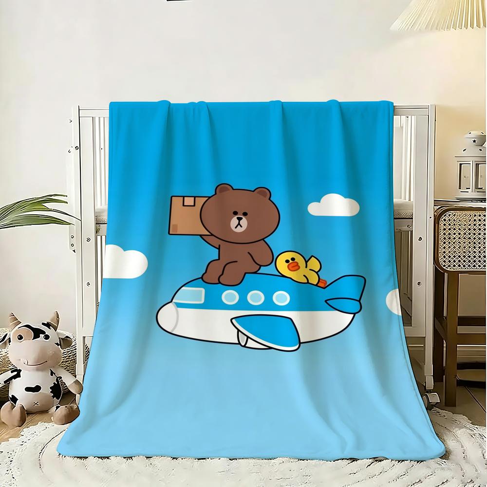KINGDOM L-LINE F-Friends Throw Soft Flannel Throw Blanket, Lightweight Breathable Summer Nap Blanket For Home Travel Cozy Decor