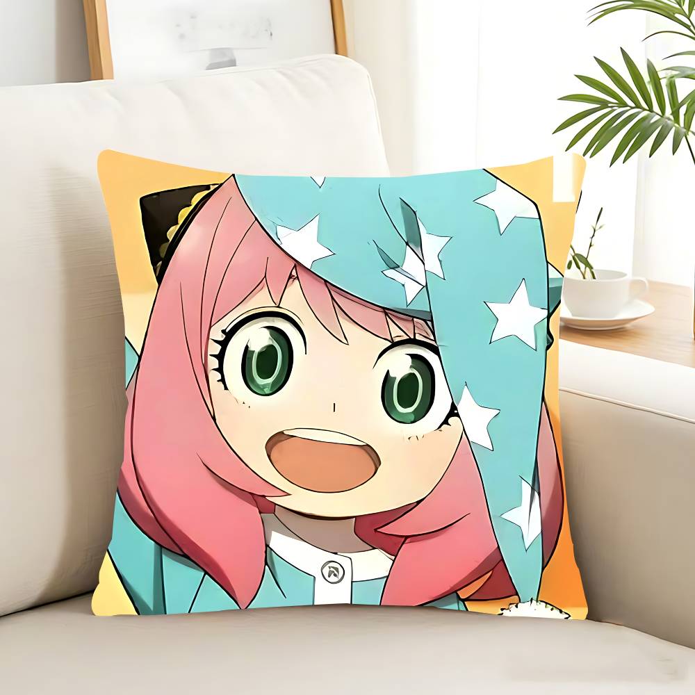 Anime Spy X Family Anya Pillow Case Removable Washable Cushion Cover – All-Season Soft Linen