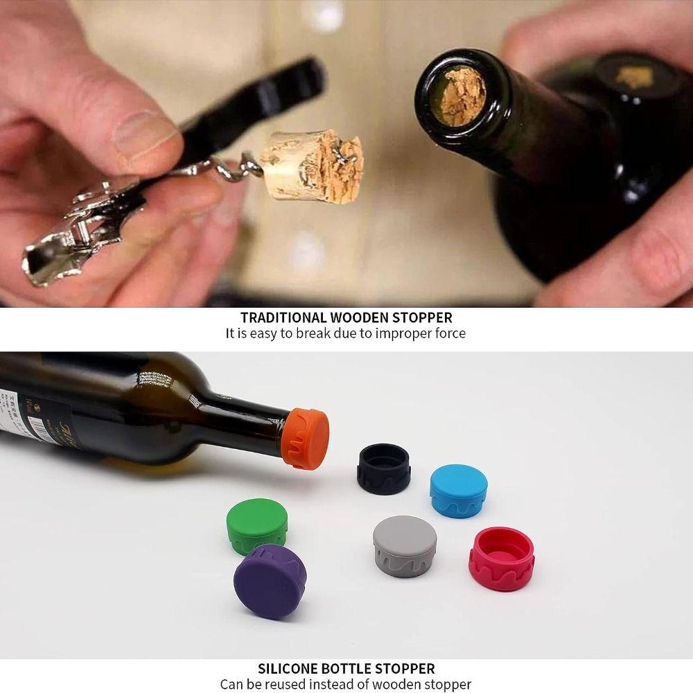 

16 pcs Silica Gel Wine Stoppers 1.3 Inches Reusable Silicone Wine Stoppers Wine Bottle