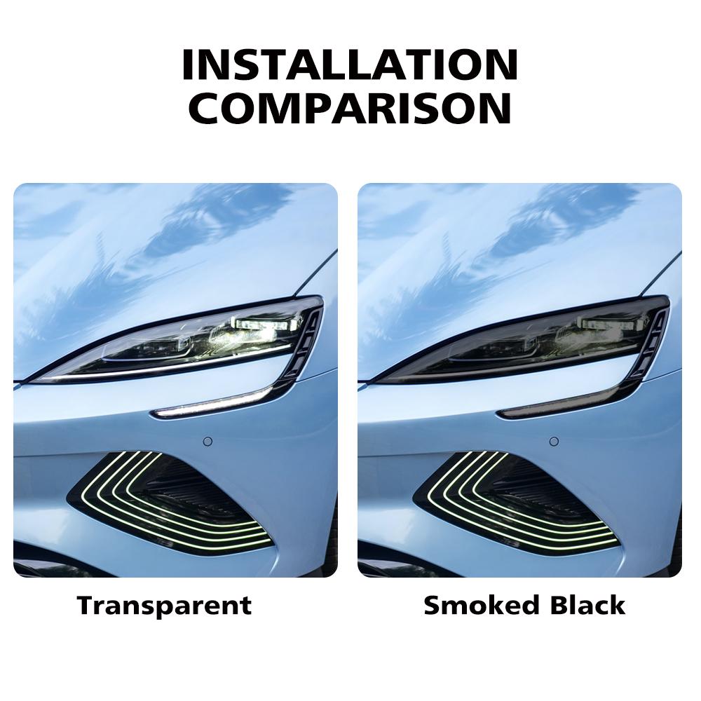 For BYD Seal 2026-2026 Smoke Black Car Headlight Protective Film TPU PPF High-Gloss Vinyl Film Pre-cut Anti-Scratch Custom Fit