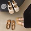 Retro leather flats for women's spring new soft-soled one-word buckle with Mary Jane single shoes