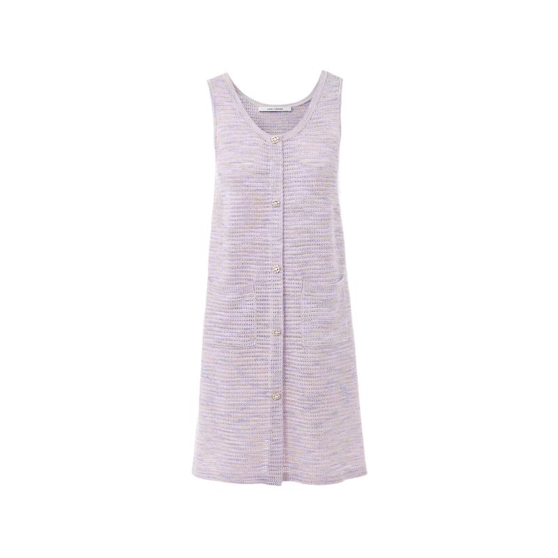 LANGZI Sequin Knit U-Neck Dress M