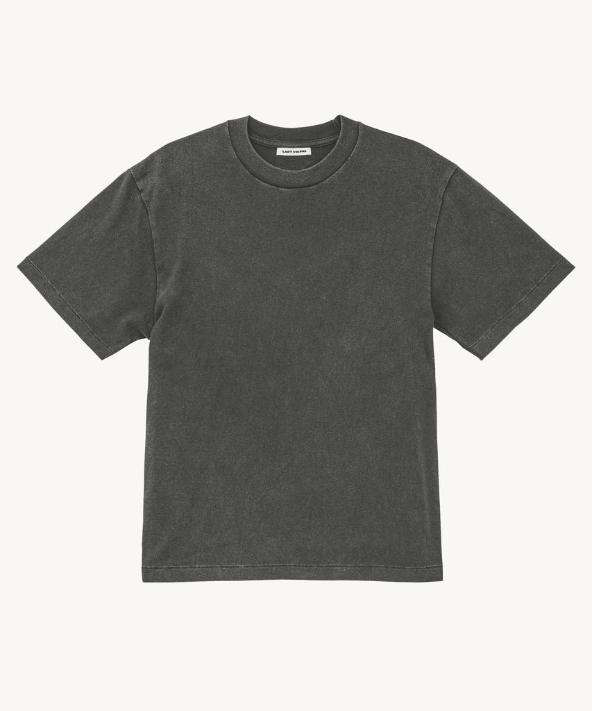 LADY VOLUME (Unisex) Oversized Fade Washed T-Shirt (Charcoal)