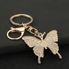 Keychain Pendant Sparkling Rhinestones Butterfly Charm Key Chain with Lobster Clasp Electroplated Key Holder Bag Accessory