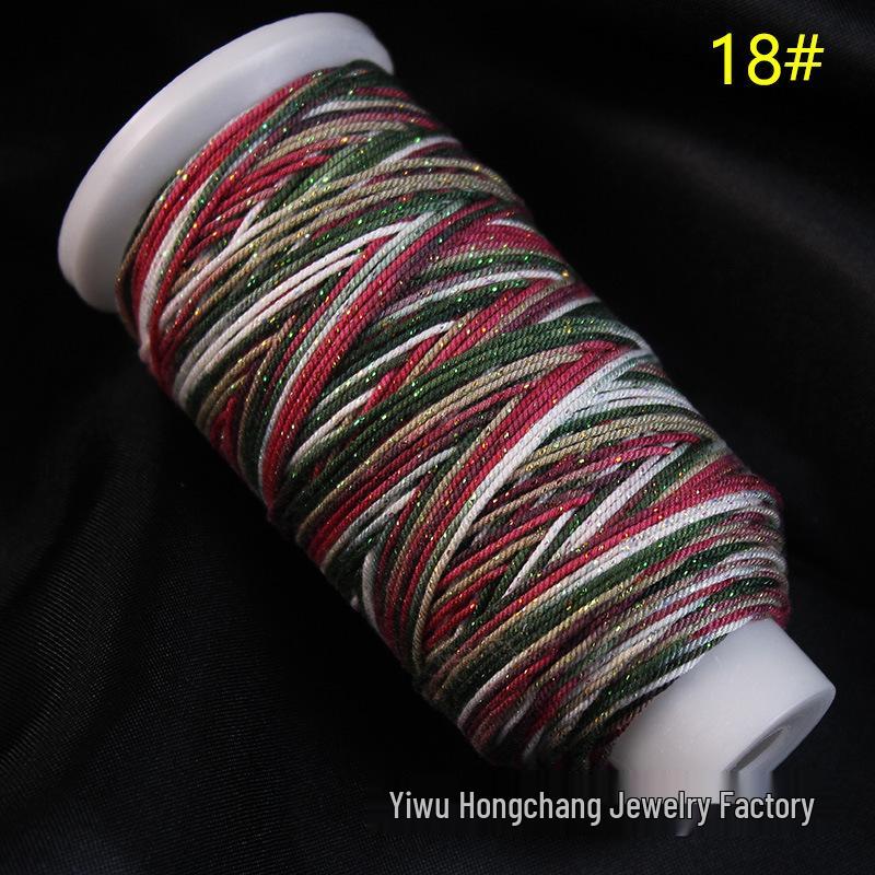 Variegated Hand-Spun Cotton Necklace & Bracelet Rope with Gold Tibetan Starry Sky Gradient