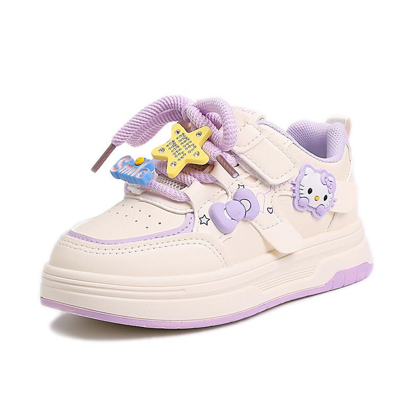 Girls cartoon cute board shoes 2025 autumn new children's sports shoes fashion casual shoes girls white shoes tide