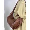 Retro Soft Leather Pleated Dumpling Bag Lazy Style Casual Versatile Commuter Shoulder Messenger Bag Croissant Bag