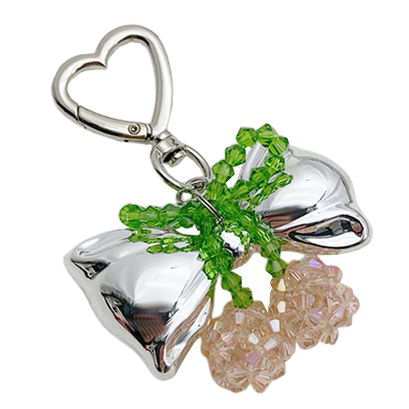 

Брелок-бантик с подвеской в виде вишен, телефонный брелок с модными бантами-бабочками, брелок для ключей, аксессуар для сумки, рюкзака, дамской сумочки розовый