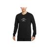Dri-Fit Trail Fitted Solid Color Printed Crew Neck Long Sleeve Running T-Shirt Men Tops HV4197-010