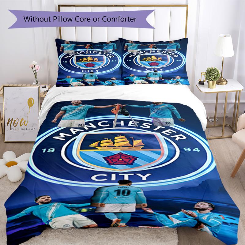 Manchester City Bedding Set Breathable Duvet Cover With Pillowcases Home Decoration Birthday Gift