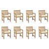 Maison Exclusive - Chaises de jardin lot de 8 avec coussins crème Bois teck massif