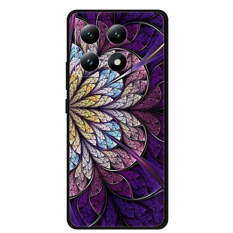 For Xiaomi 15T 5G Case Colorful Flowers Soft Silicone TPU Back Case For Xiaomi 15T Pro 5G Capa Boho Colorida Anti-Scratch Cover