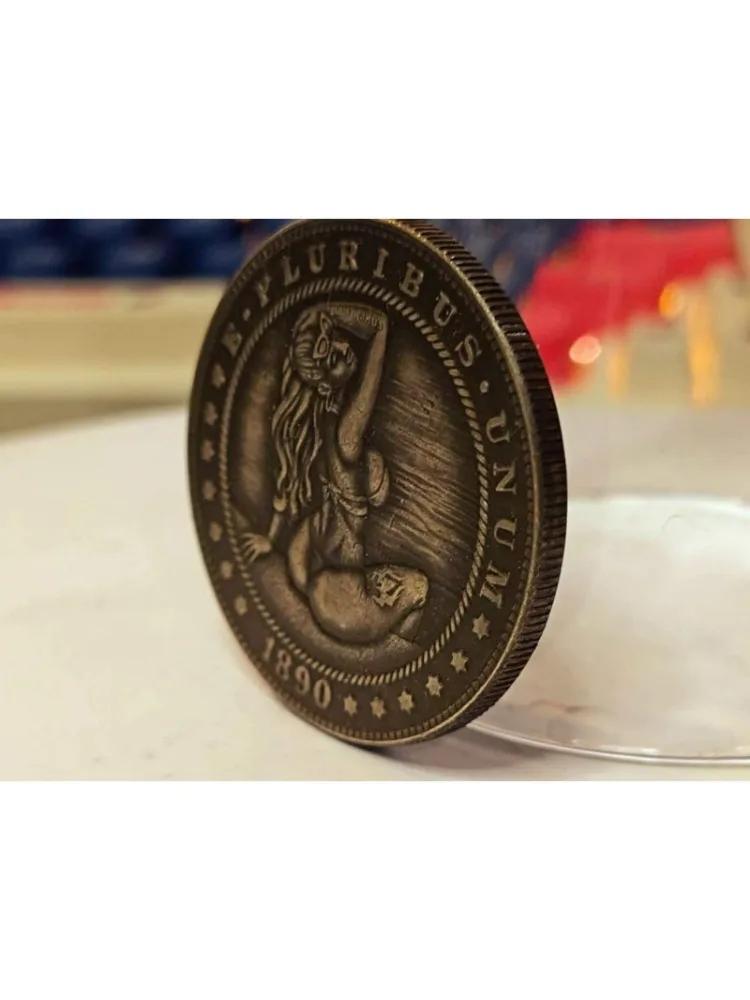 Deep Relief 1881 American Beauty Flower Skull Coin Silver Dollar Micro Seal Collection