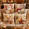 4Pcs Plush Decorative Pillowcase 45*45cm Christmas Pillow Cover  Festive Home Decor