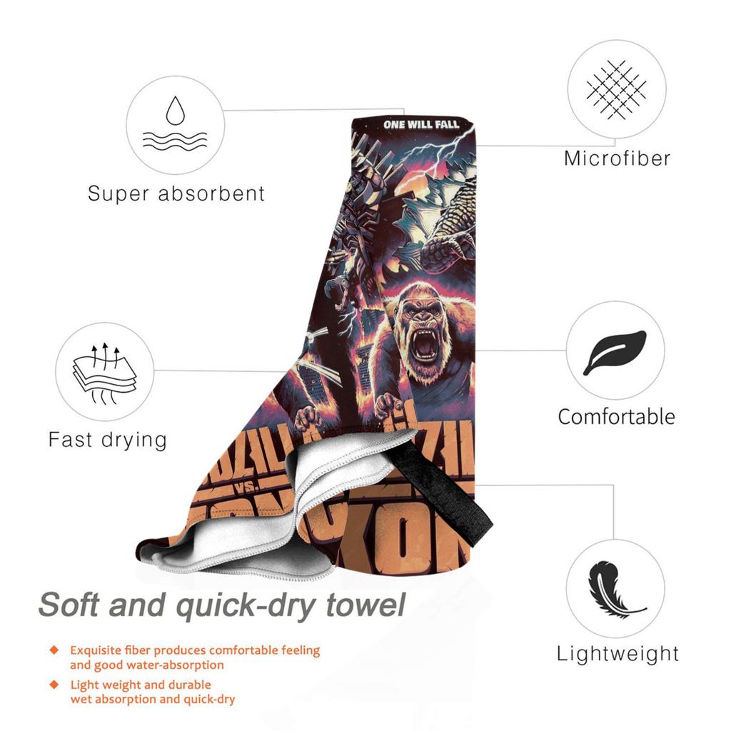 Godzillaed Minus One Half Face Movie Poster Monster King Beach Towel Soft Microfiber Quick Dry Absorbent Quick Towels For Bath