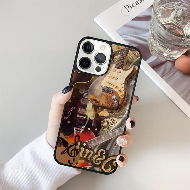 Guitar Electric Acoustic Instrumen Phone Case Cover For iPhone 17 Air 15 16 14 13 12 Pro Max 11 Pro Max Plus