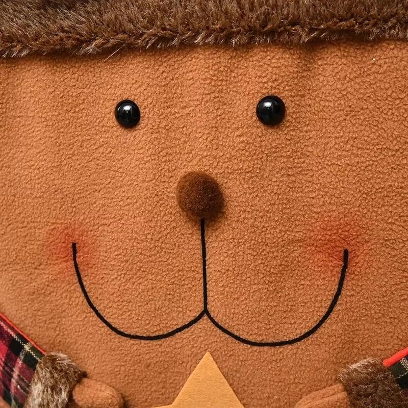 Christmas Chair Cover Santa Claus/Snowman/Reindeer Chair Slipcover Xmas Chair Back Cover Holiday Seat Cover Home Decoration