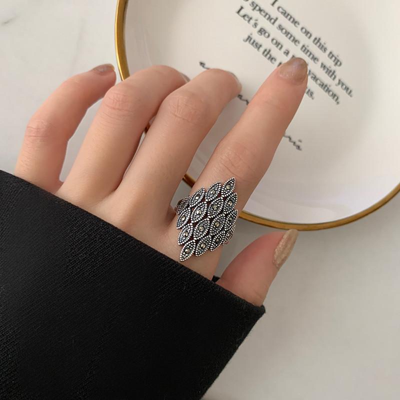 

Versatile Korean Vintage Hollow Ring Suitable For Any Occasion In 925 Silver