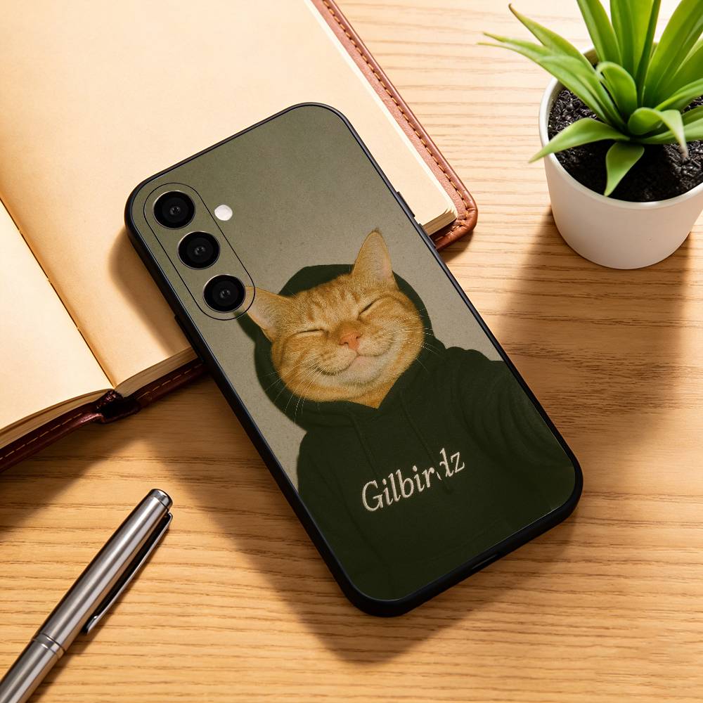 Pet Cat Funny meme Phone Case For Samsung Galaxy A73,A72,A71,A70,A53,A52,A51,Soft Silicone Black Cover