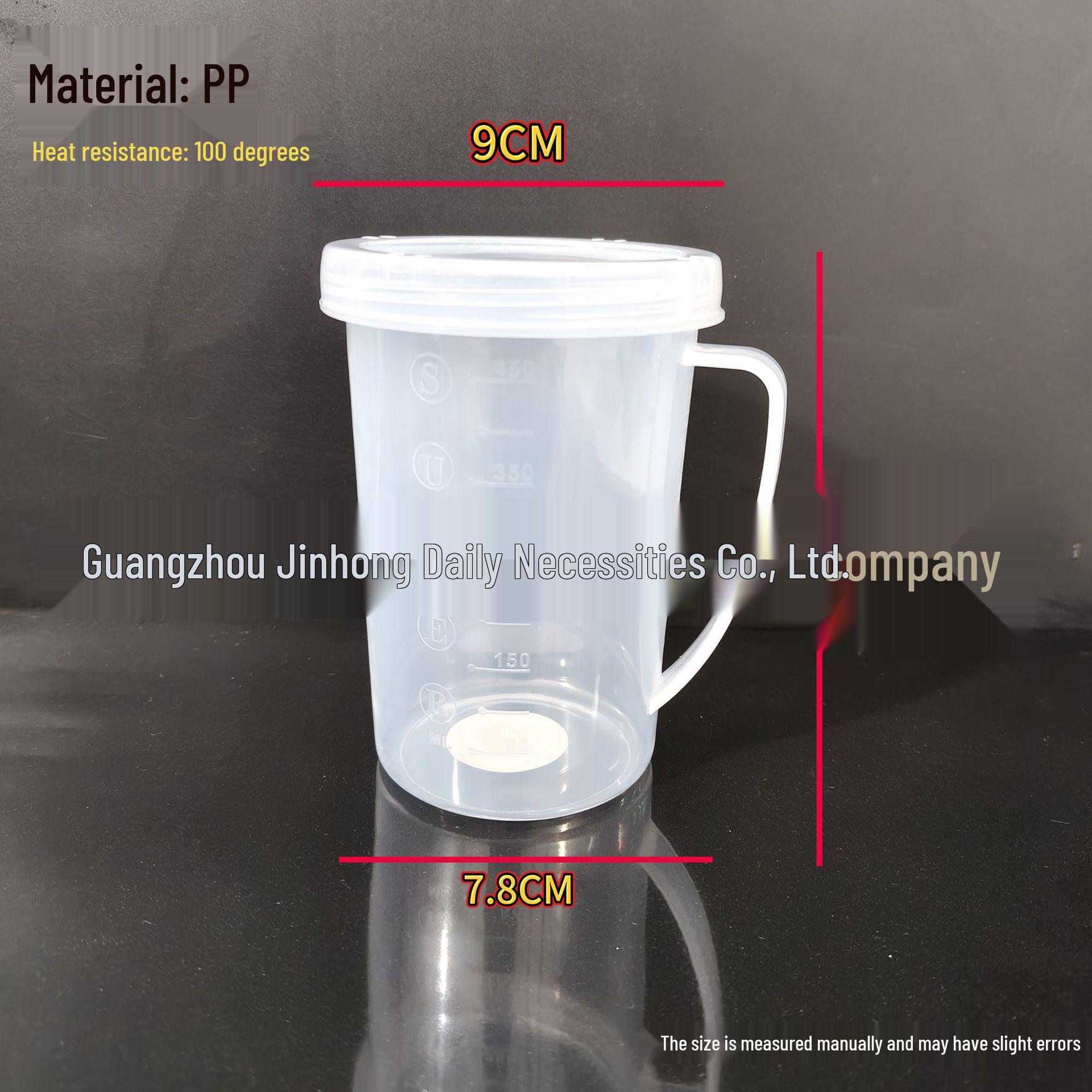 450ml Microwaveable Transparent Plastic Measuring Cup with Lid 450ml