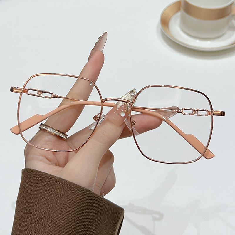 Metal Square Frame Myopia Glasses Ultra Light Comfortable Simplicity Lady and Gentleman Anti-Blue Light Eyeglasses 0 To -4.0
