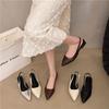 2025 summer sexy pointed low-heeled shoes women's thick-heeled sandals niche back empty French temperament bag head women's sandals