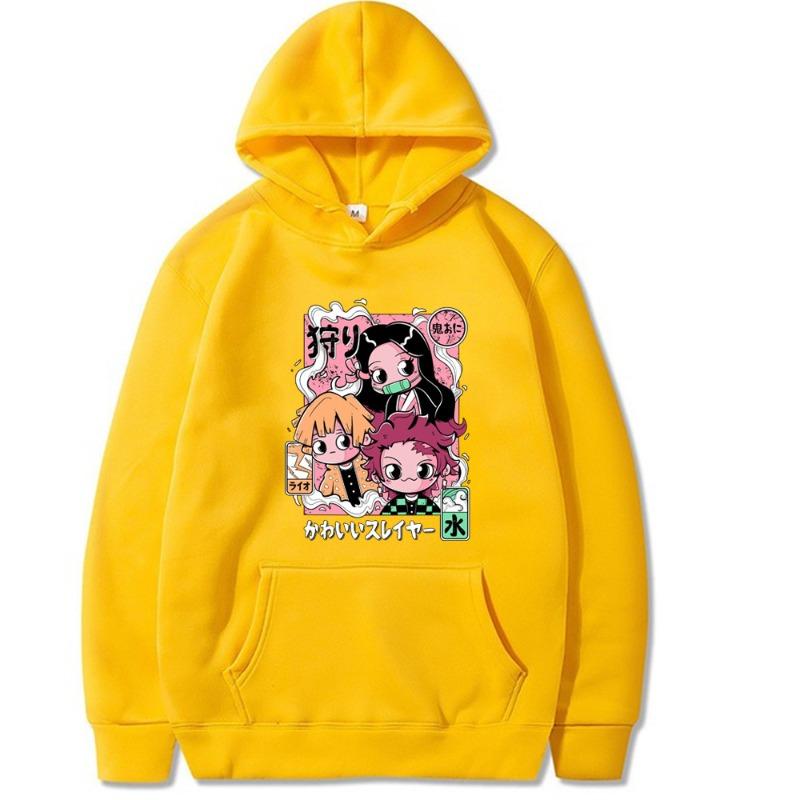 Kamado Nezuko Japanischer Animations-Hoodie Modedesign Männer Frauen Sweatshirt Fleece Übergroß Paare Streetwear Hoodies