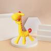 Single-piece Silicone Teether Giraffe Cartoon Baby Ring Teether BPA-free Silicone Chewable Pendant Teething Gift Toy for Infants
