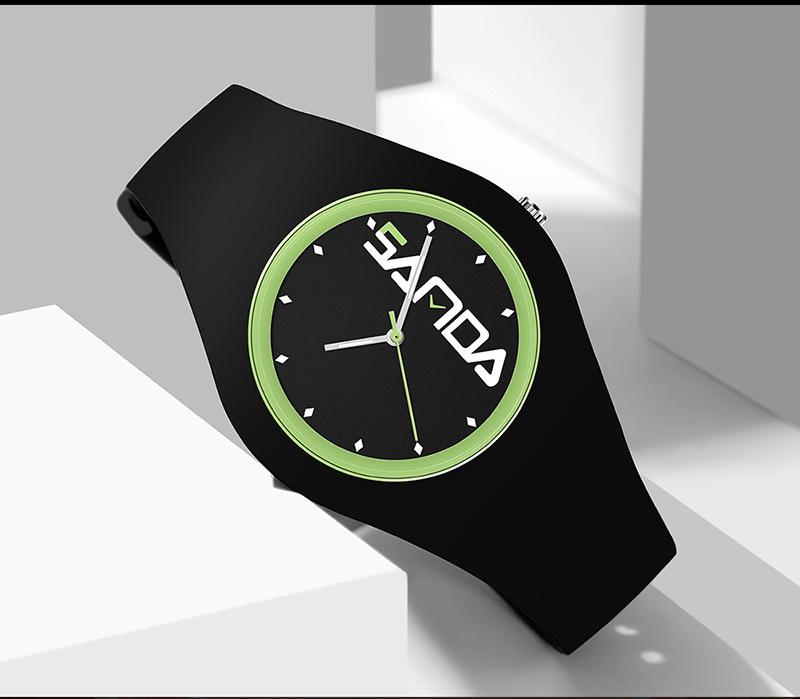 Sanda Waterproof Men's Sports Silicone Watch: Trendy, Fashionable & Personalized for Students