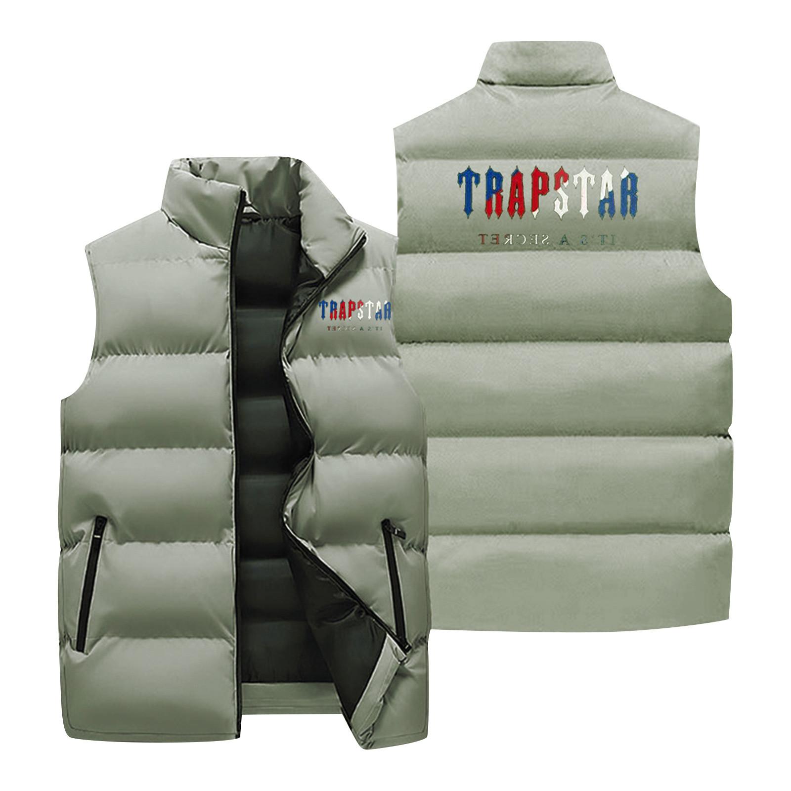 Unisex  Down Cotton Vest Jacket Casual Loose Shoulder Jacket L