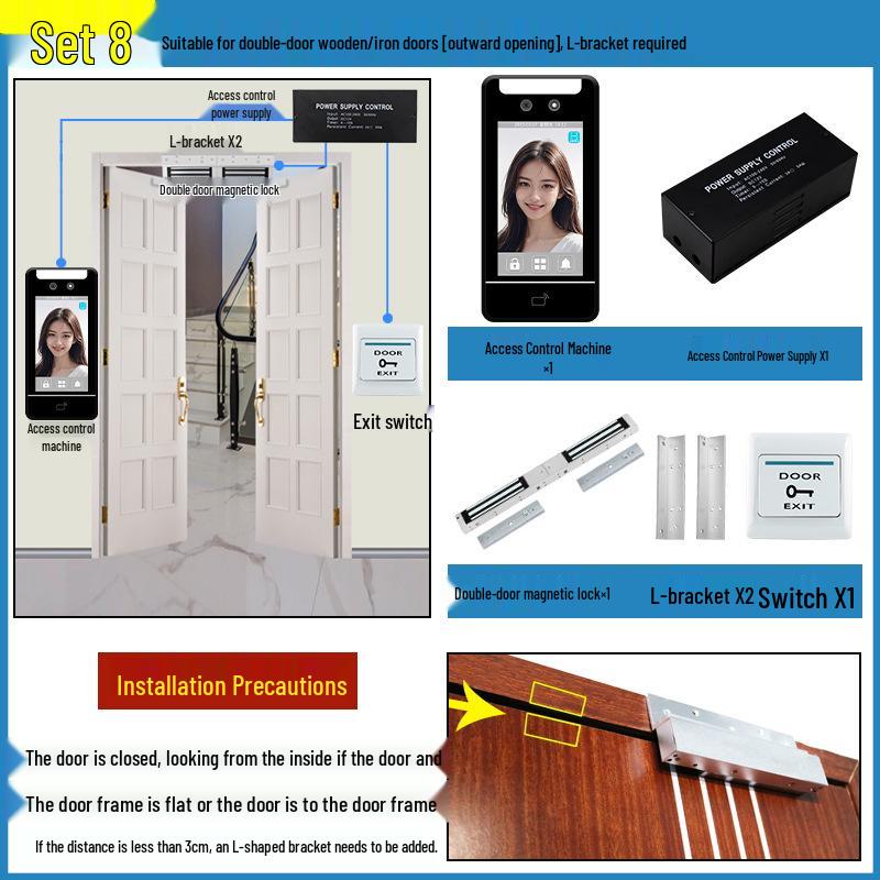 Outdoor Waterproof Face Recognition Access Control & Attendance System with Electromagnetic Lock