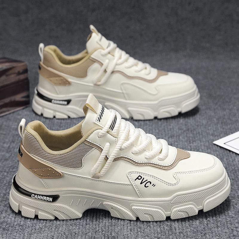 New autumn and winter Martin shoes men's leather tooling trendy shoes men's outdoor low-top casual height-increasing men's shoes