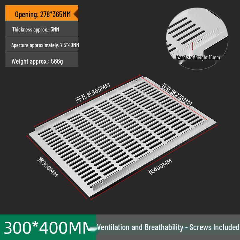300mm Wide Aluminum Alloy Breathable Mesh Ventilation Hole for AC Exhaust, Windows, Wardrobes, and Cabinets