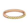 Lemon Quartz Half Eternity Design Band Ring -925 Sterling Silver Rose Gold Vermeil