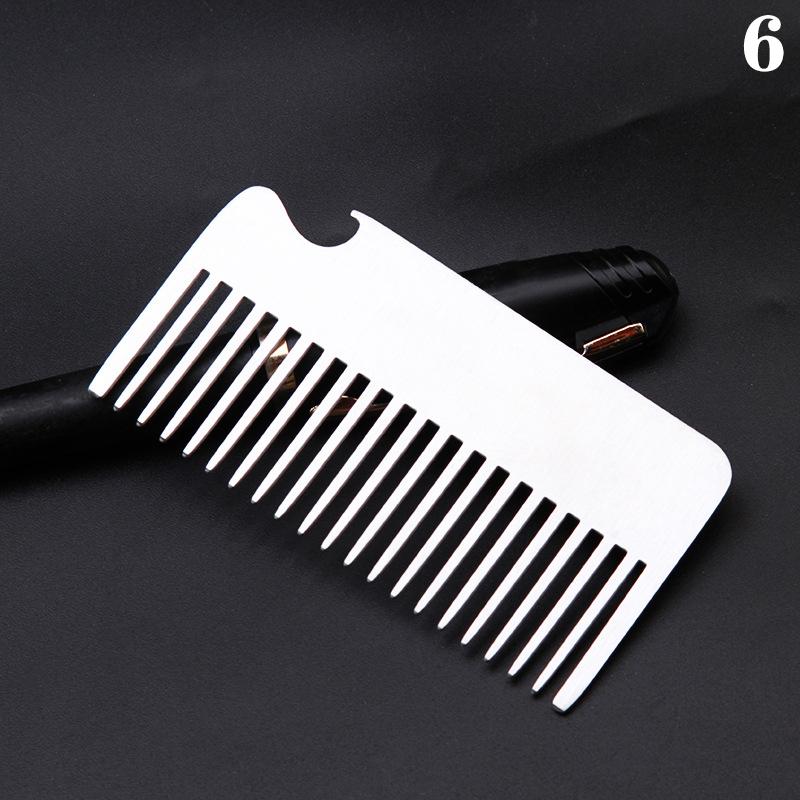

Мужская расческа для бороды из нержавеющей стали, портативная мини-расческа для укладки маслом, для парикмахера, инструменты для ухода и придания формы усам, карманная расческа для волос